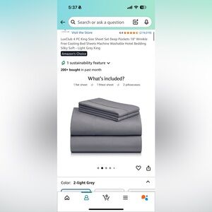 Light Grey King Size Sheet Set